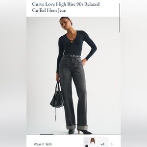 Abercrombie & Fitch Curve Love High Rise Jeans in Charcoal